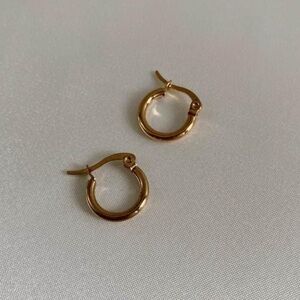 Beautiful Pair of Gold Plated Mini Hoop Earrings NWT